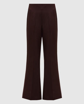 Twinset Brown flared pants with linen 251LL2BHH