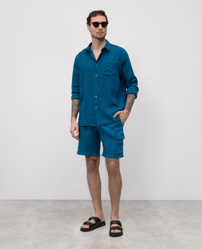 Vilebrequin Blue linen shorts BAIAU101
