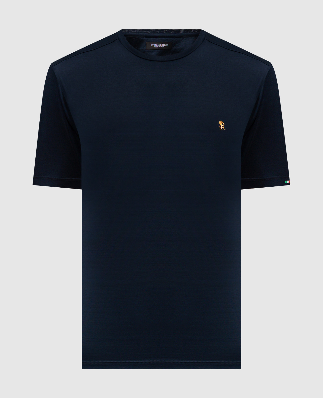 Blue T-shirt with monogram Stefano Ricci