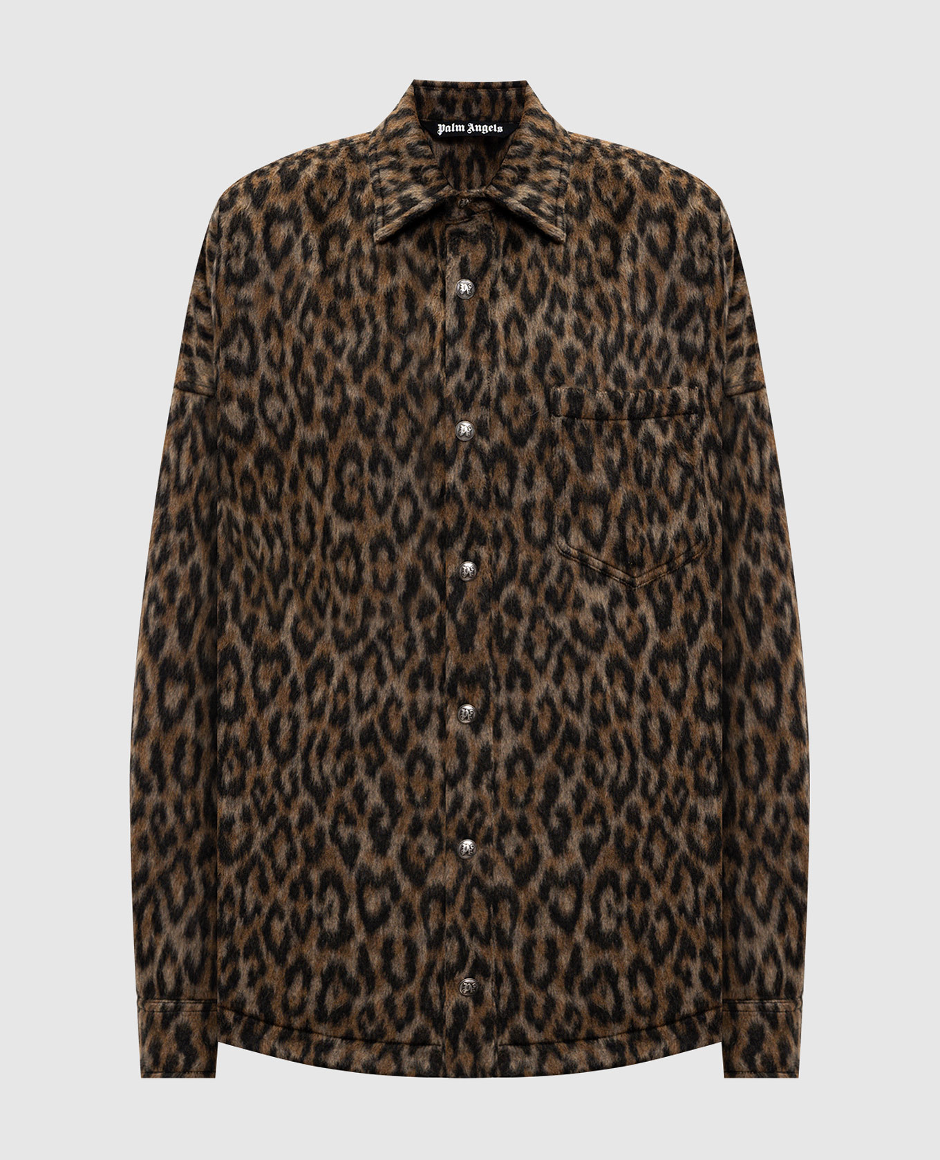 Animal print shirt with logo Palm Angels
