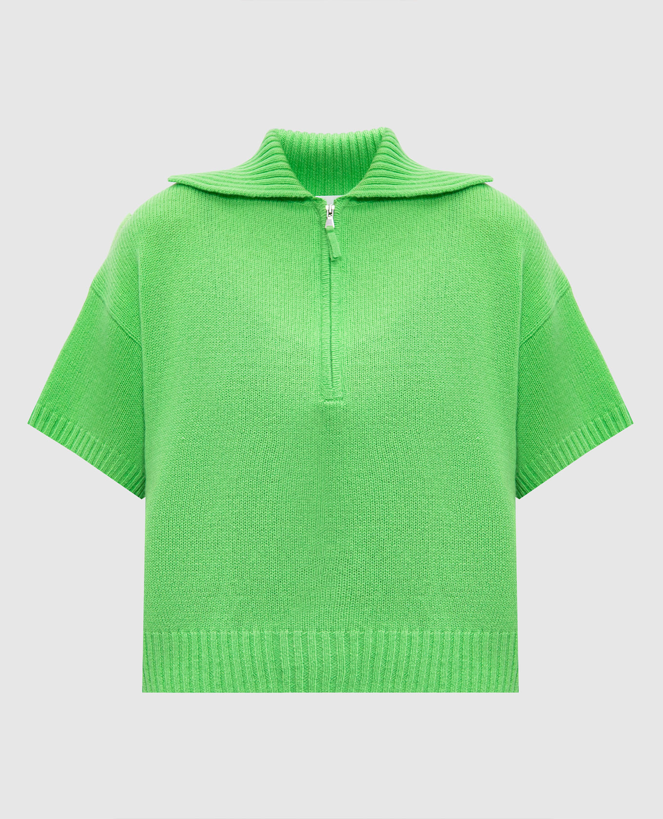 

Green cashmere top with zipper Allude