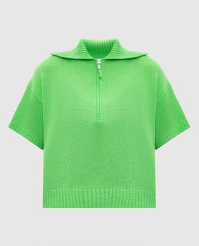 Allude Green cashmere top with zipper 25211213