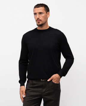Stefano Ricci Black cashmere and silk jumper K606003G02F25303