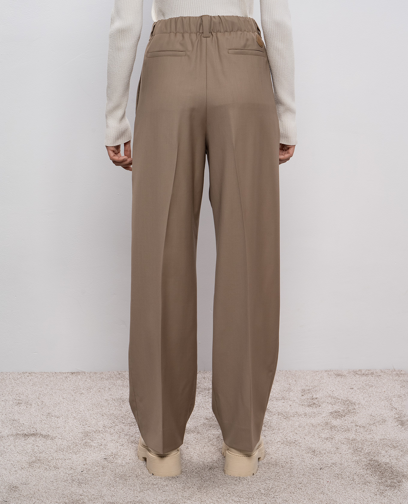 Khaki wool pants Moncler 4