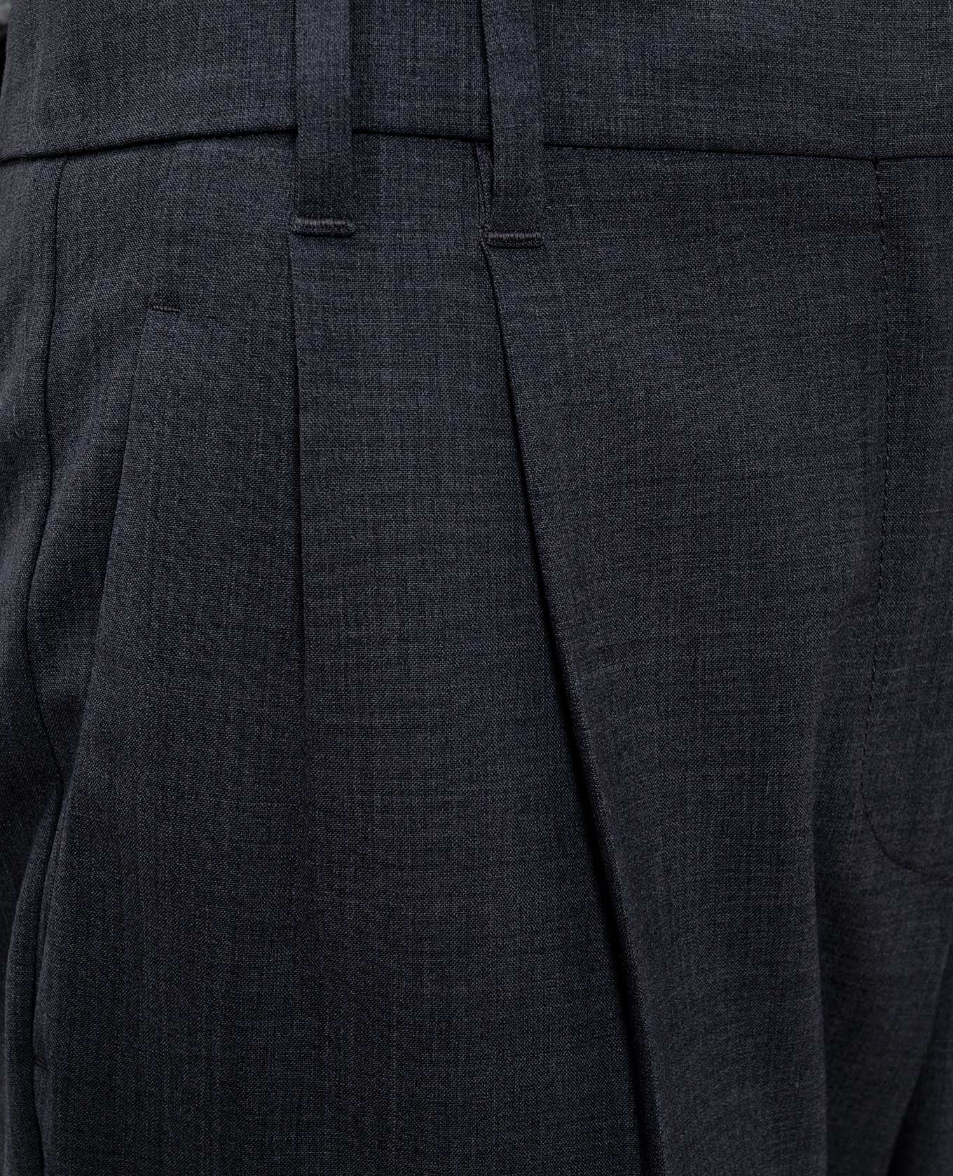 Gray wool trousers with monil chain Brunello Cucinelli 5