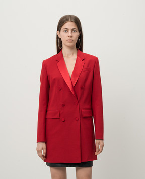Dondup Red double-breasted Abito wool jacket with metallic logo DA416TS0009DXXXC