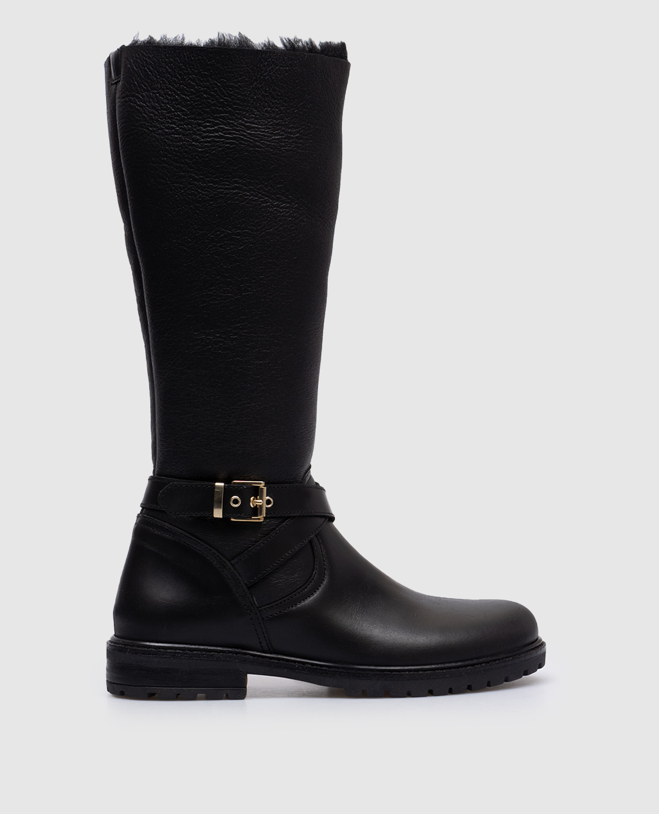 

Children's black leather boots with fur Zecchino D'oro