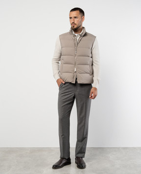 Enrico Mandelli Gray wool trousers with logo engraving GYMP025435