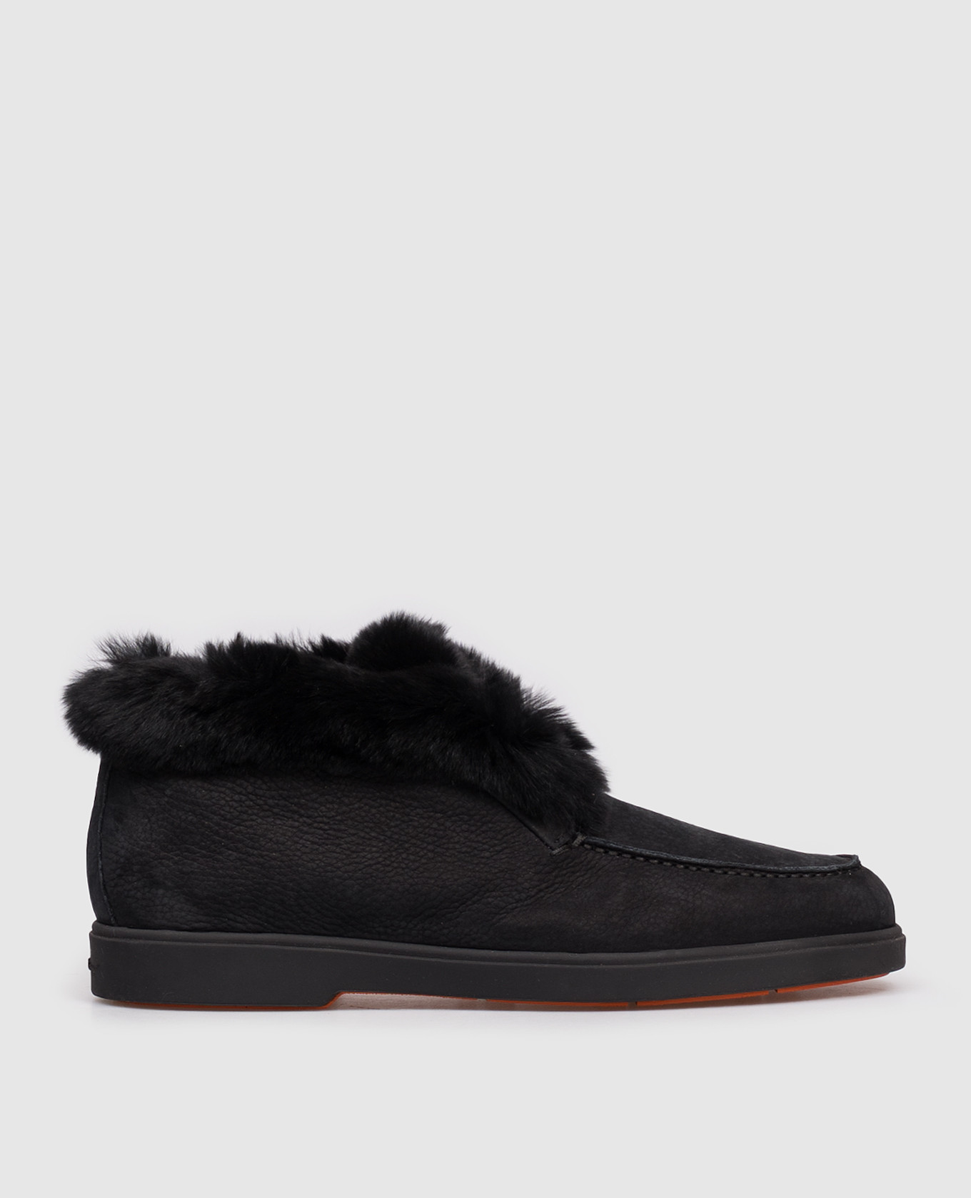 

Black nubuck deserts with fur Santoni