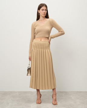 Max Mara Beige cropped pullover made of wool and cashmere IFREM