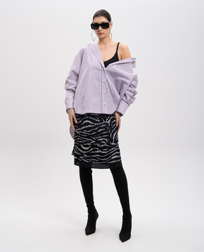 The Attico Black skirt with branded print silk 250WCS00253VSE001PR