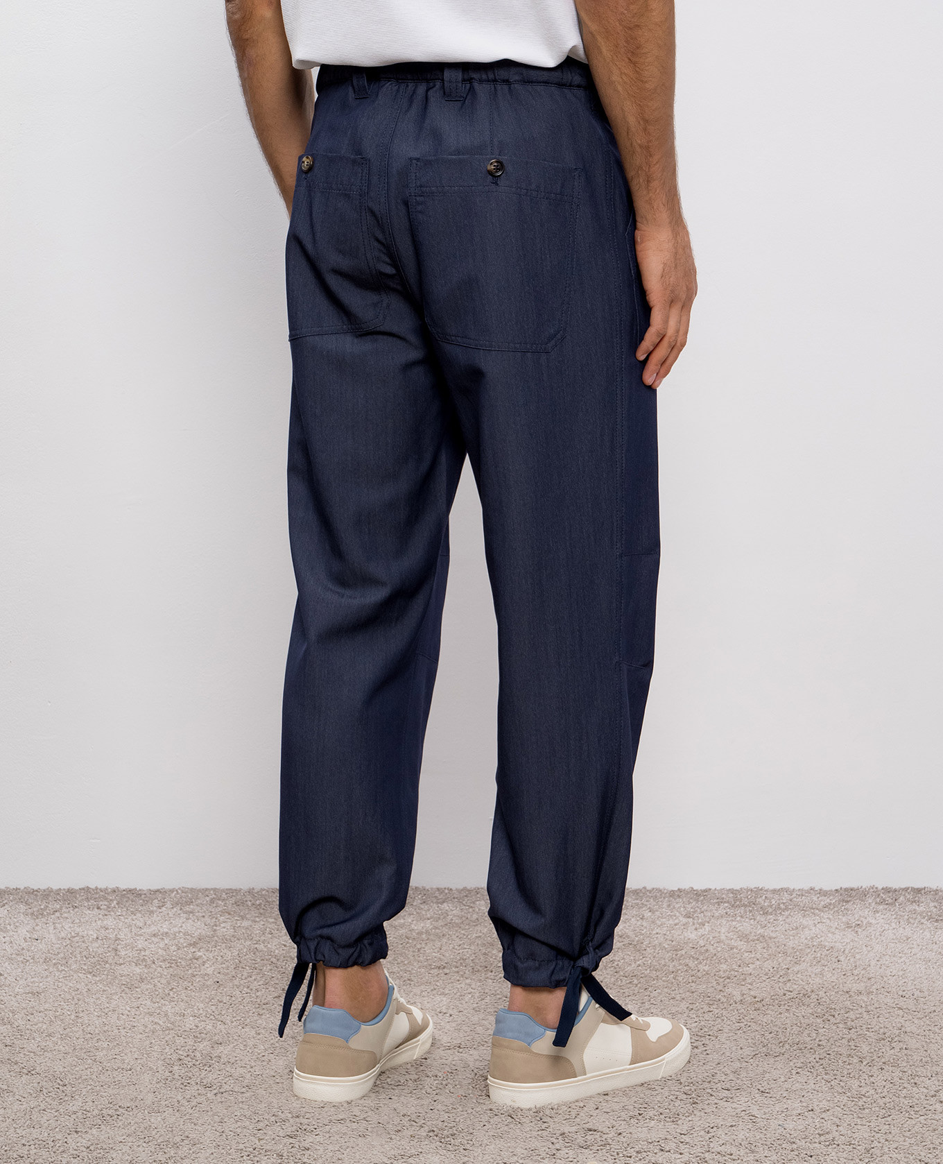

Blue wool and abaca pants Brunello Cucinelli