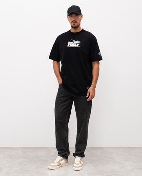 Iceberg Black T-shirt with branded print F0726325
