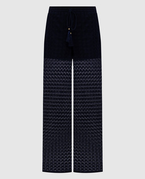 Twinset Blue pants with an openwork pattern 251LM2HAA