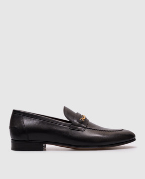 Valentino Black leather loafers with VLogo Signature emblem 7Y2S0K73ZWD
