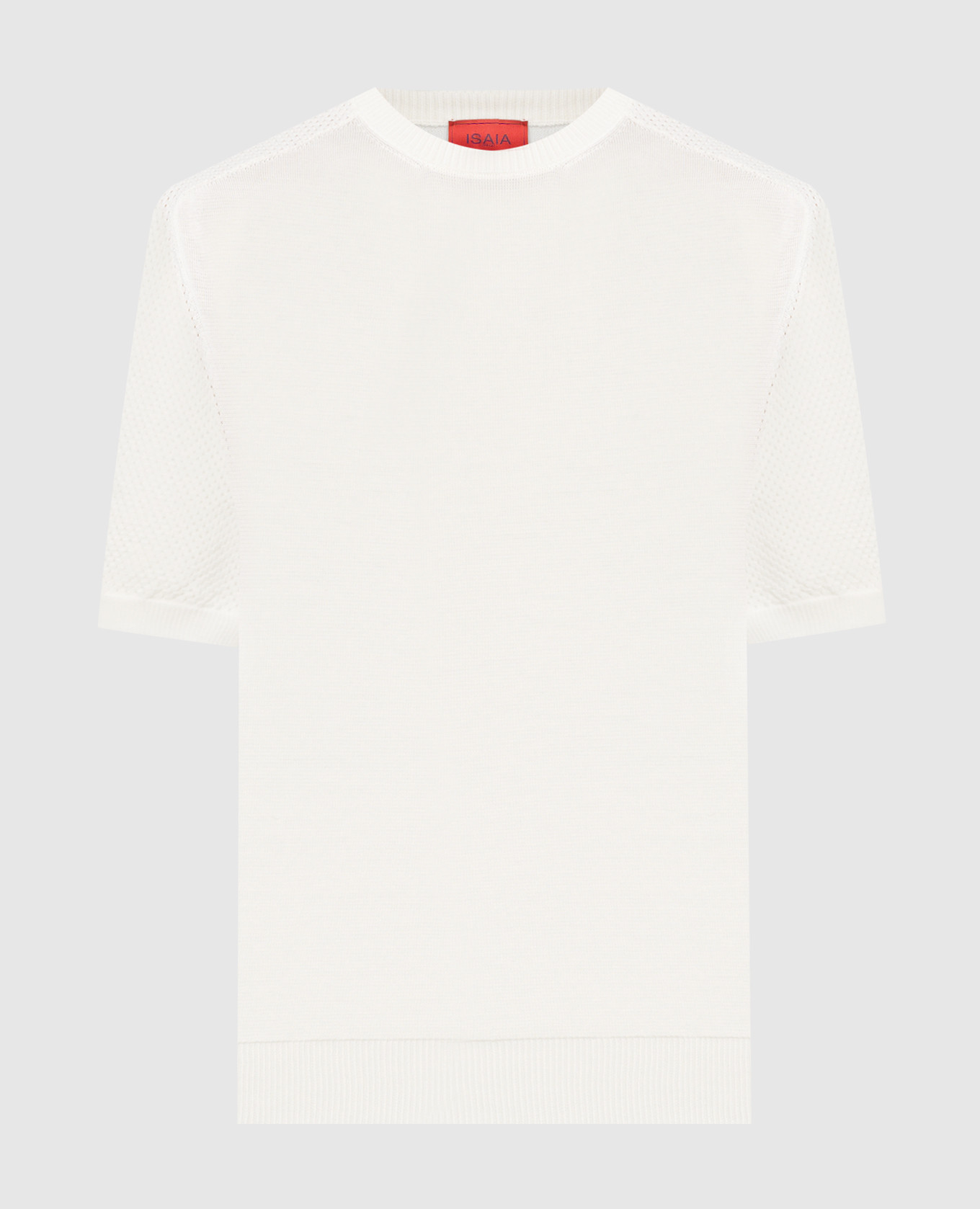 

White t-shirt with logo embroidery ISAIA