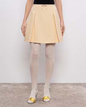 Valentino Beige wool and silk mini skirt 6B0RADF51CF