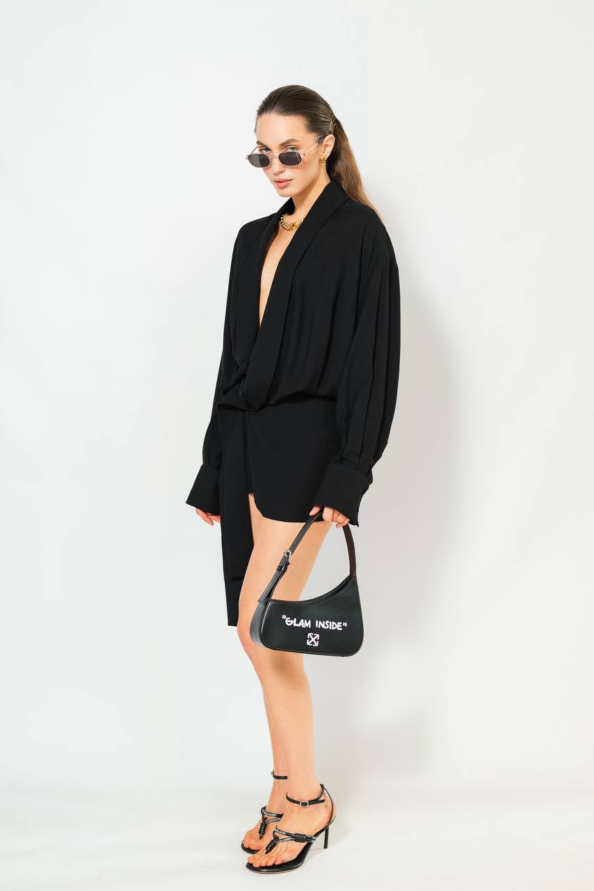 

Black mini dress with a smell SSHEENA