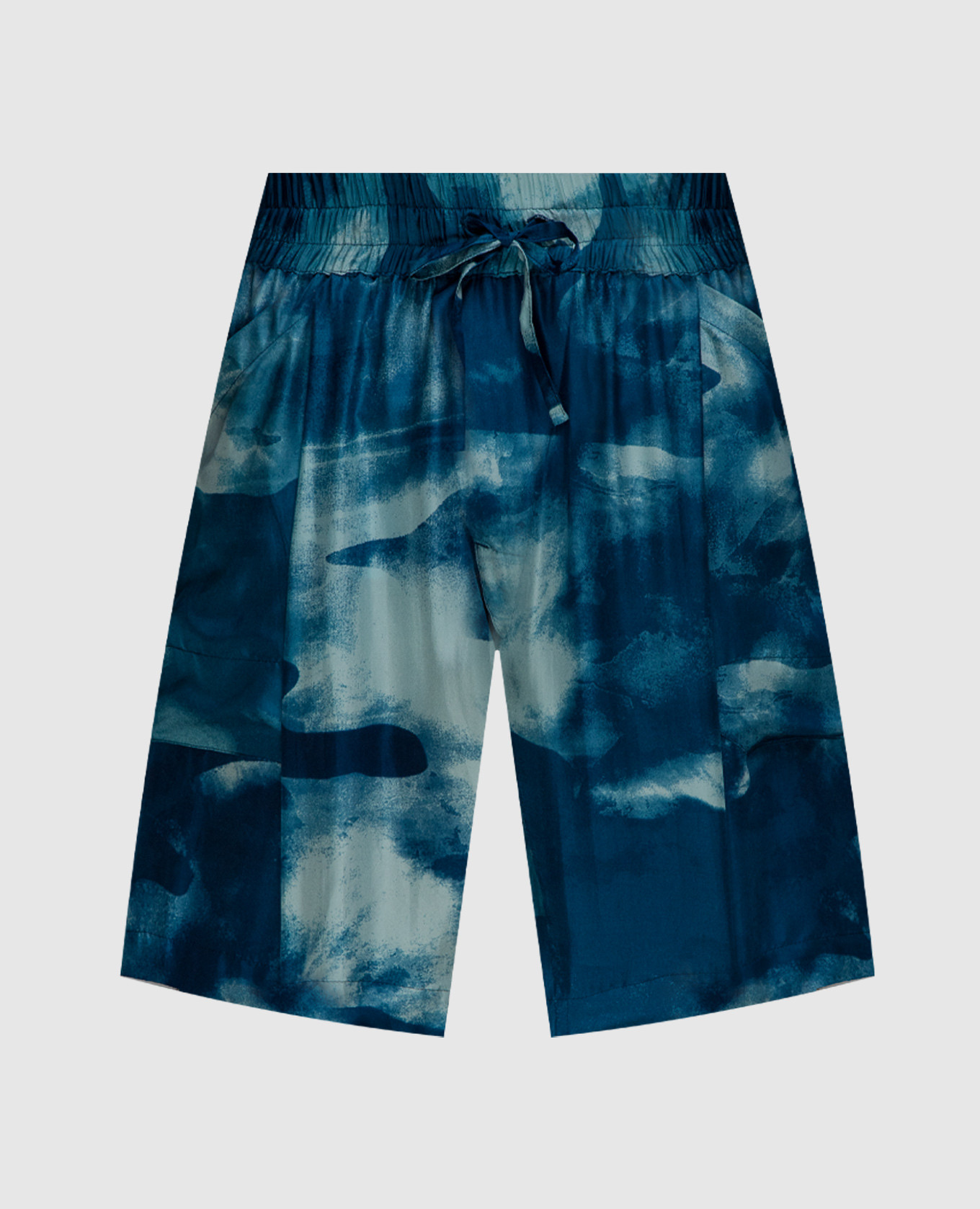 

Blue shorts made of silk in an abstract pattern Jan Jan Van Essche