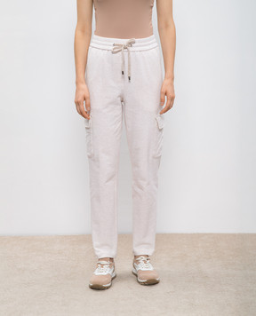 Peserico Beige melange cargo pants P04890J002347