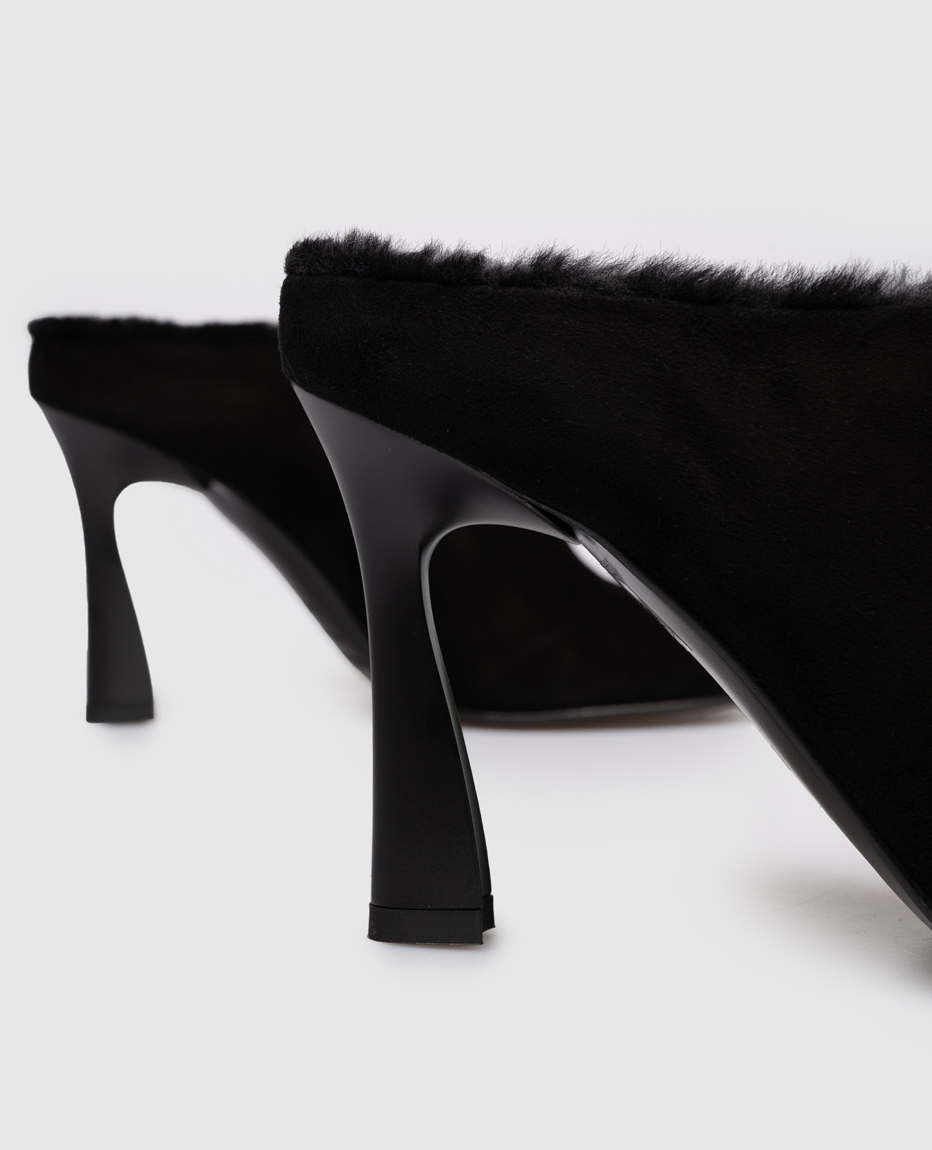 

Black suede mules with fur trim Premiata