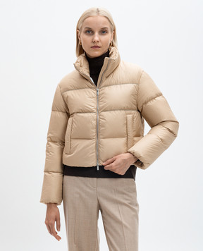 Peserico Beige down jacket with monil chain A2402506957
