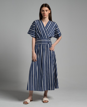 Woolrich Blue striped midi dress CFWWDR0144FRUT3712