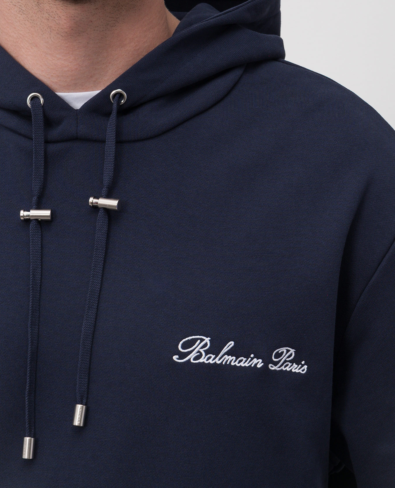 

Blue hoodie with logo embroidery Balmain