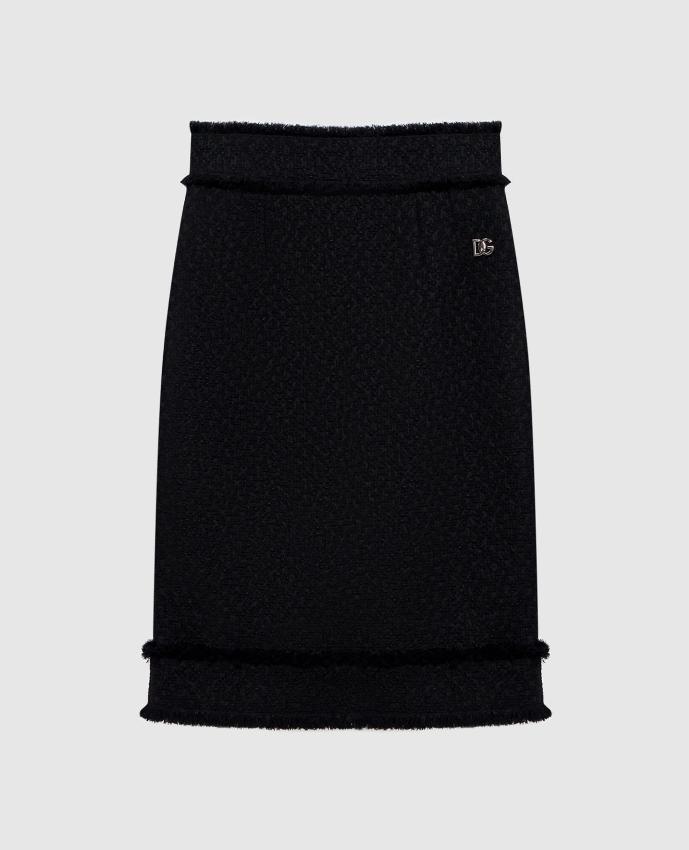 

Black logo wool tweed skirt Dolce&Gabbana