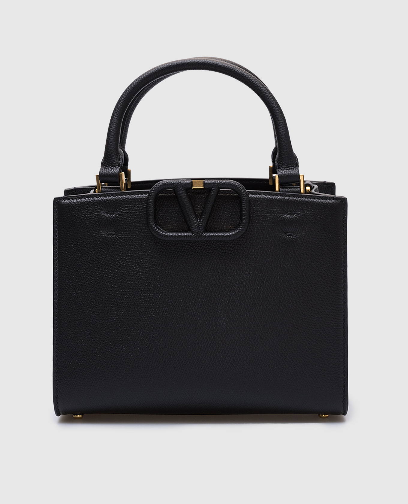 

VLogo black leather bag with logo Valentino
