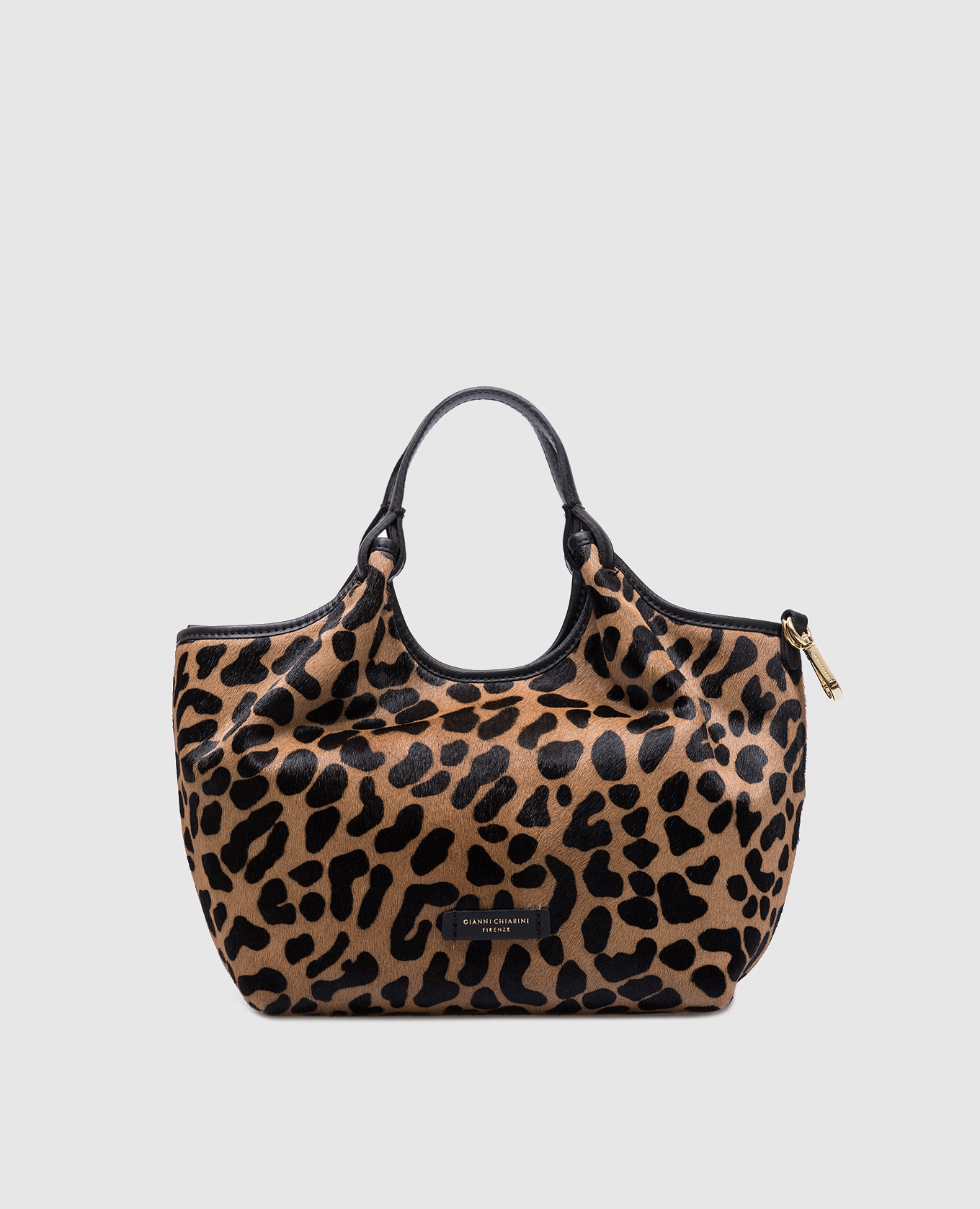 

Dua animal print leather tote bag with logo Gianni Chiarini, Brown