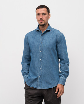 Brunello Cucinelli Blue denim shirt MH1921718