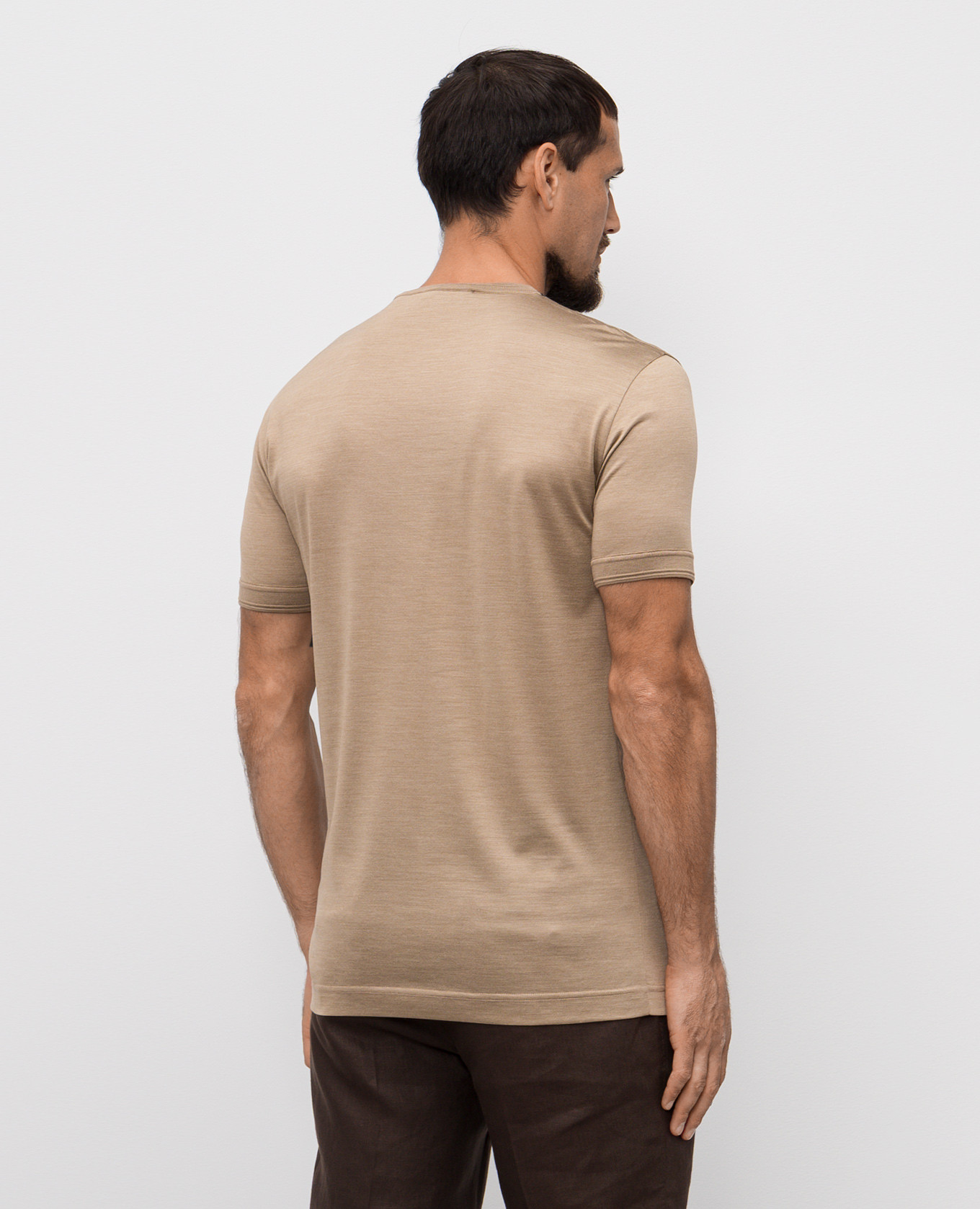 

Beige silk T-shirt with logo patch Dolce&Gabbana