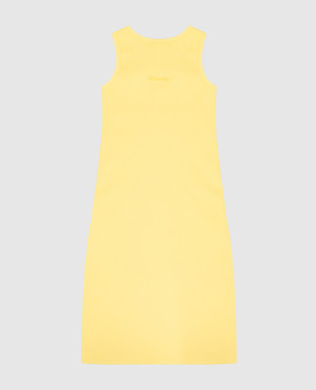 Givenchy Children's yellow ribbed dress with emblem H30777612