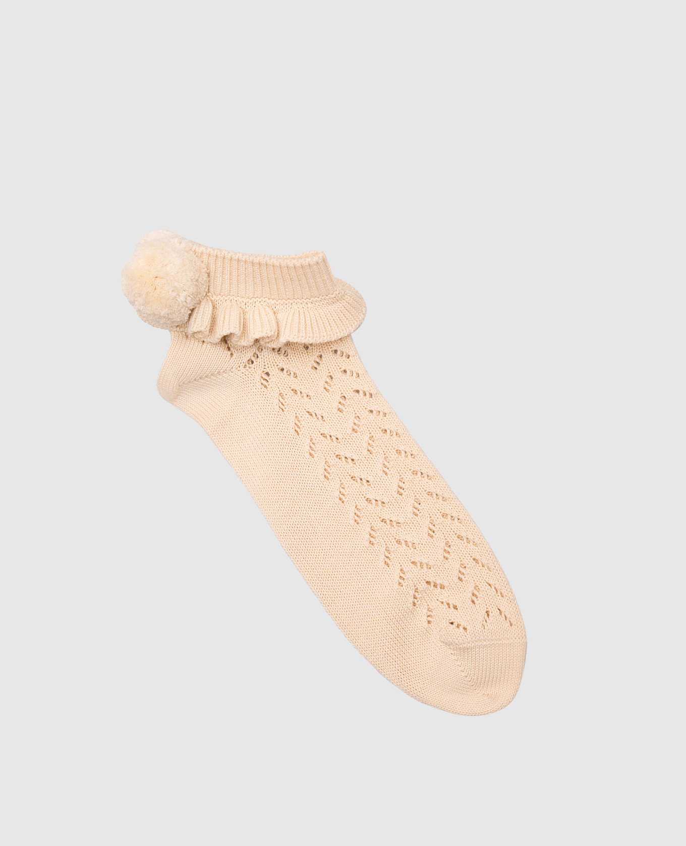 

Beige socks with a pompom pattern Valentino