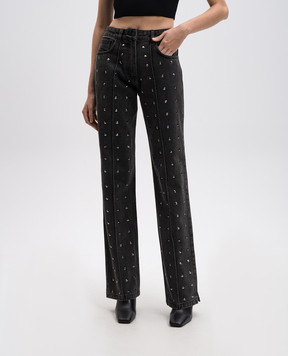 David Koma Black jeans with crystals PF24DK78DTR