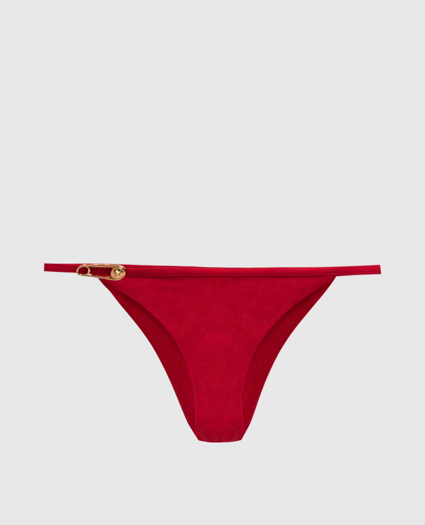 Red swimsuit panties with branded stud Versace