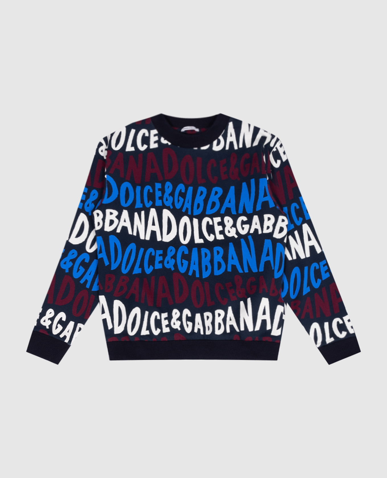 Children's blue sweatshirt with logo print dolce&gabbana