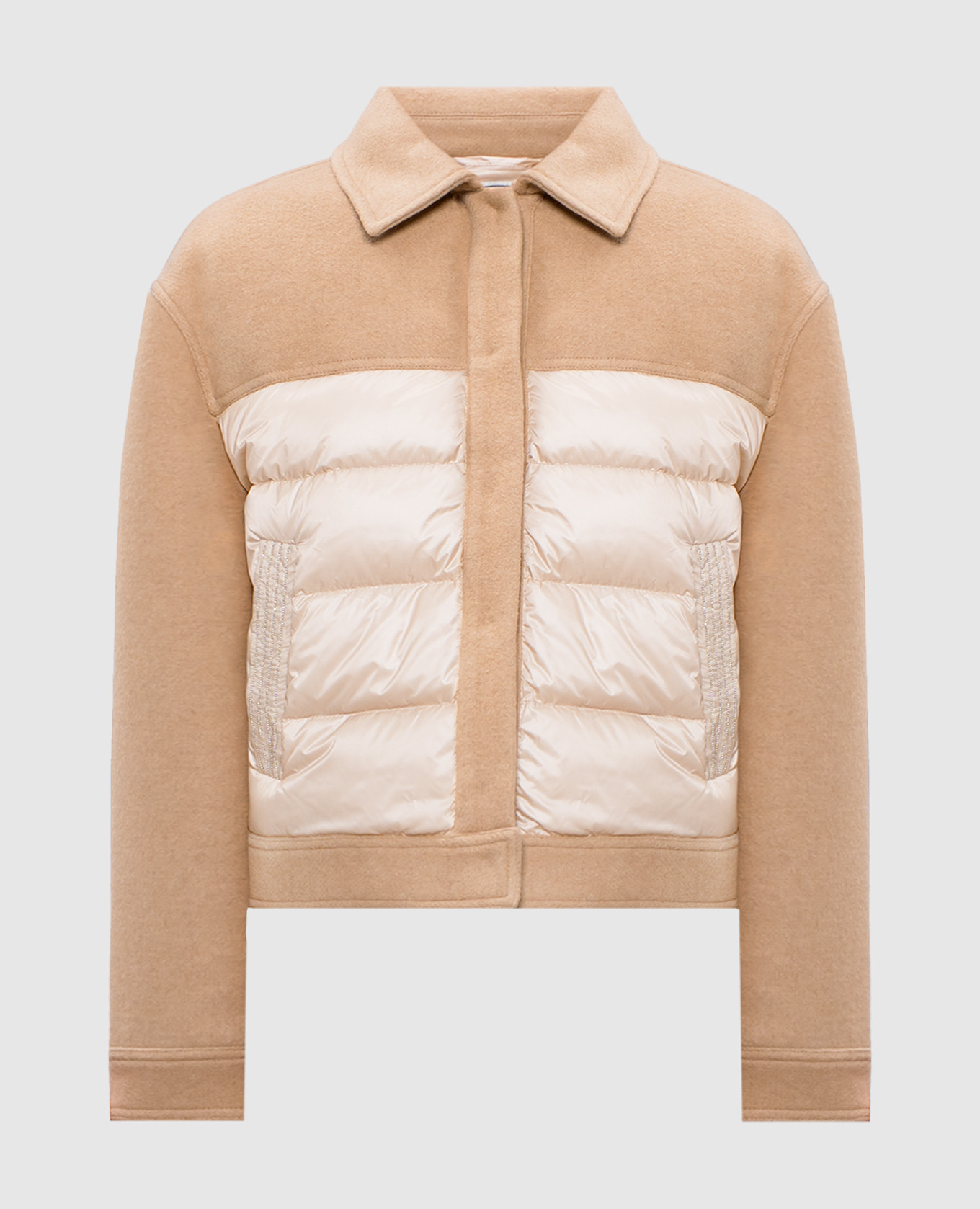 

Beige combined jacket with monil chain Peserico