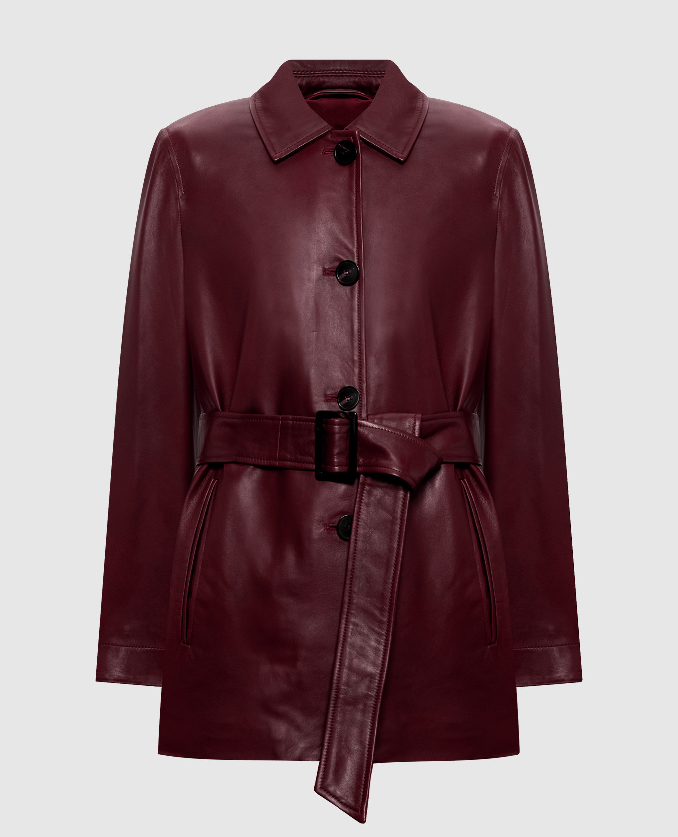 Burgundy leather jacket TOLMIN Max Mara