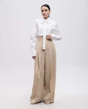 Jil Sander Beige silk pants J03KA0292J65005