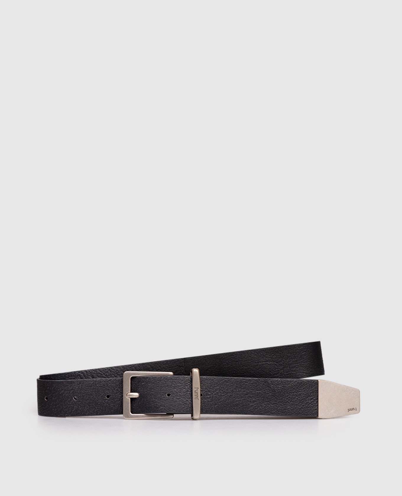 

Blue leather belt with logo Juun.j