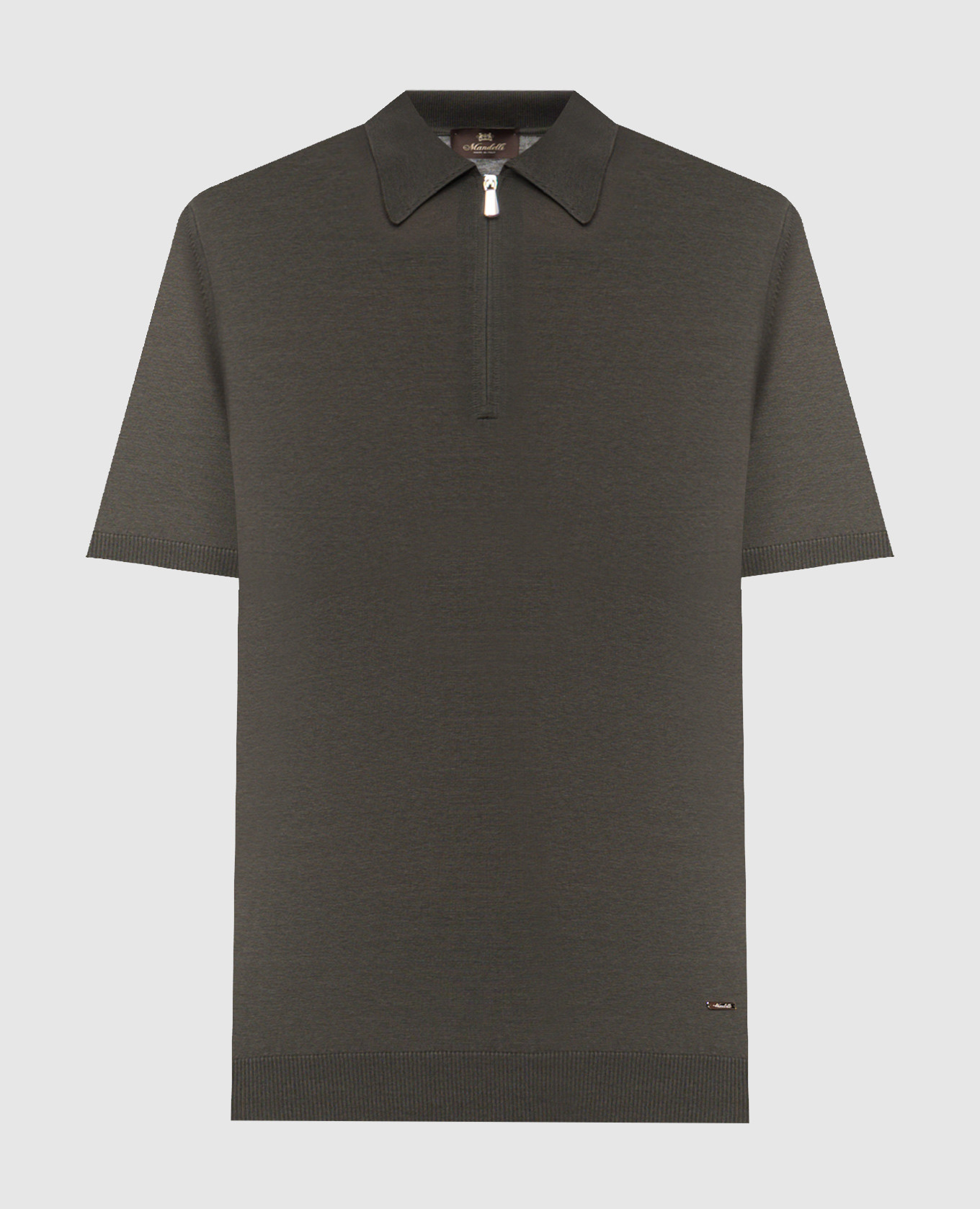 

Green silk polo shirt Enrico Mandelli