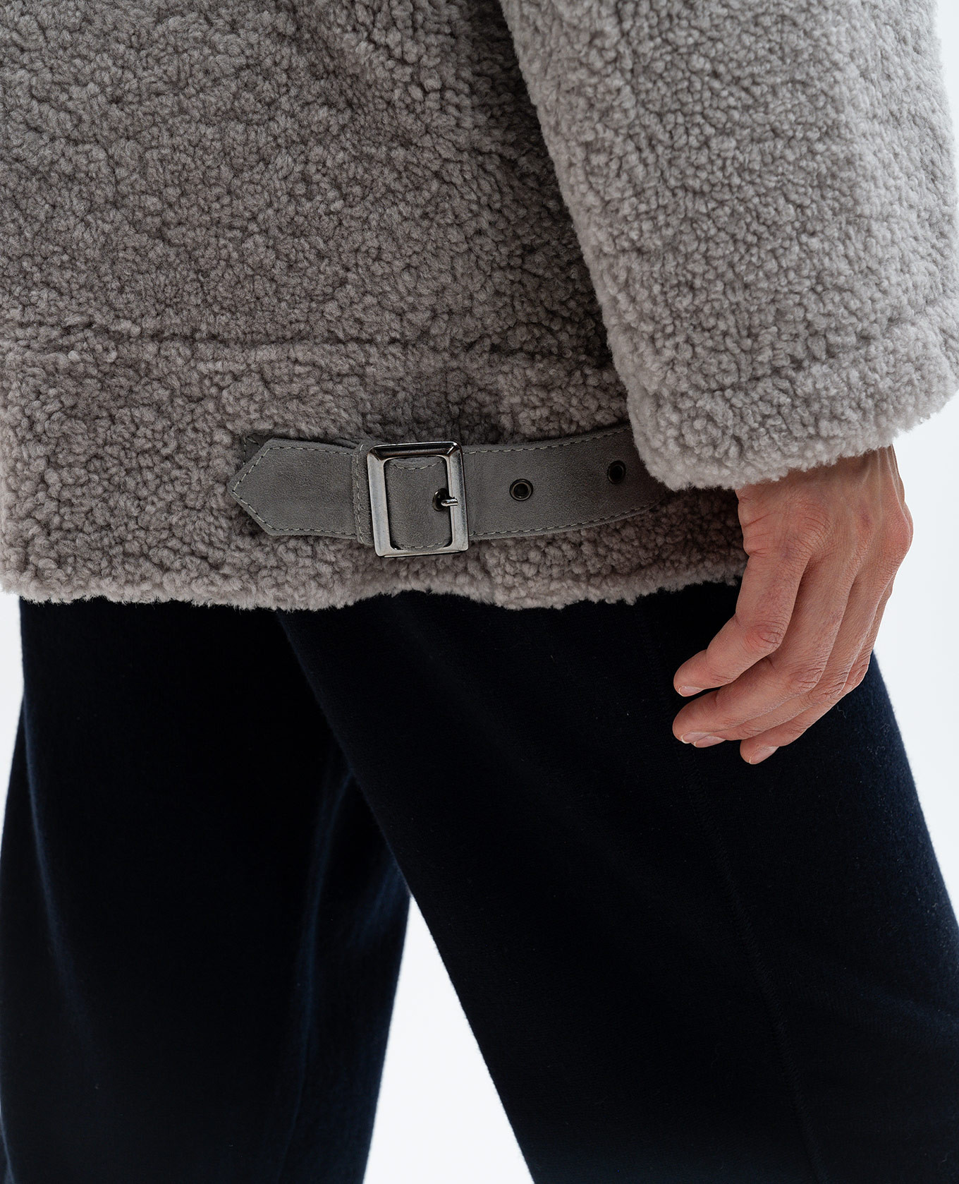 Gray shearling coat Simonetta Ravizza 5