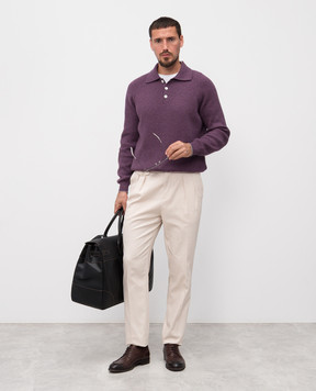 Brunello Cucinelli Purple ribbed cashmere sweater M2274115