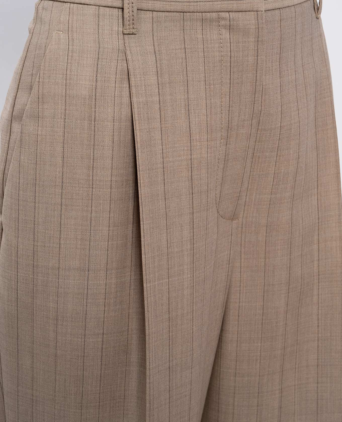 

Beige striped wool pants Brunello Cucinelli