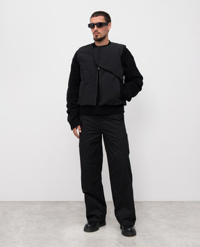 Heliot Emil Black sweater with wool and cashmere M07063