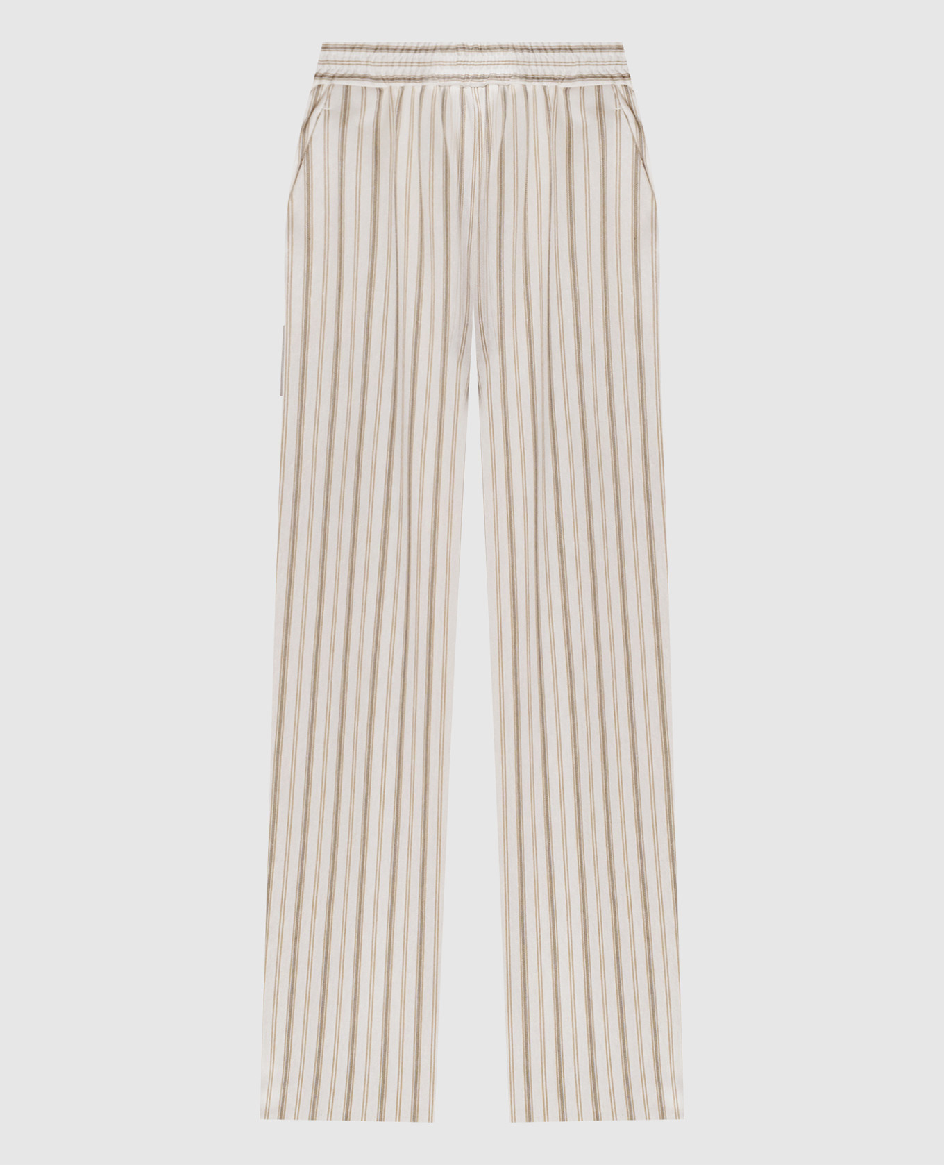 

White palazzos LOUVRE with striped linen Max Mara