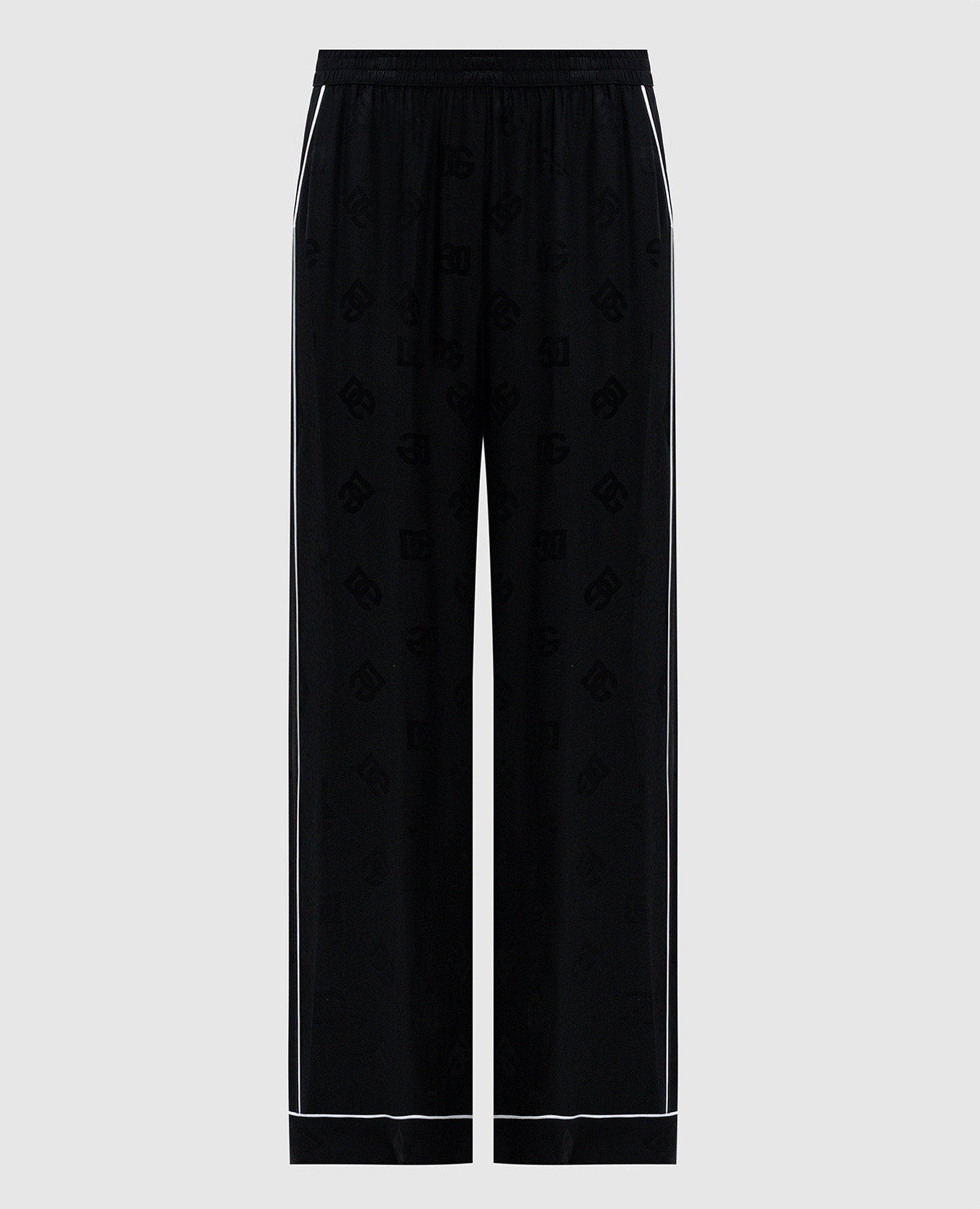 

Black DG logo monogram silk pants Dolce&Gabbana