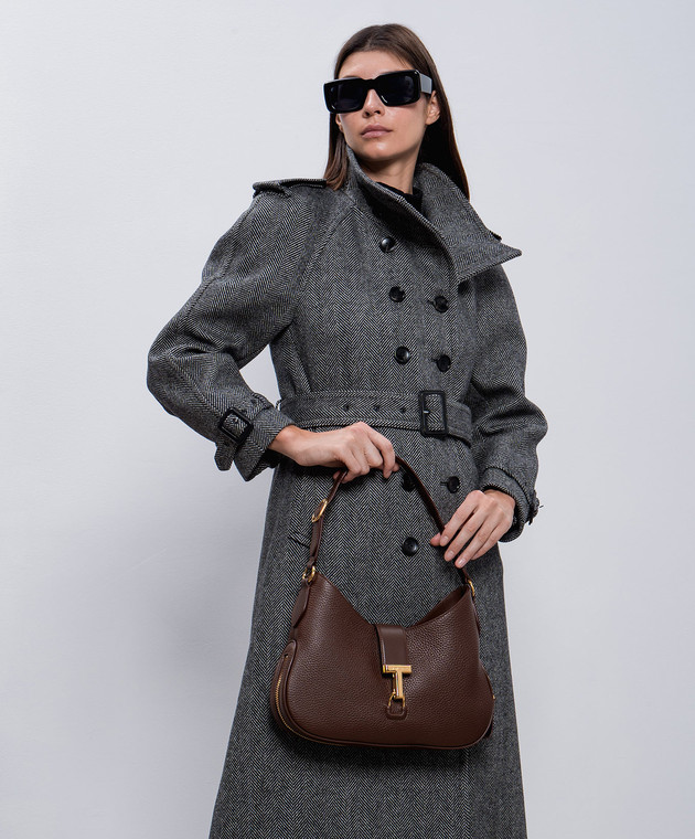 Tom Ford - Brown leather hobo bag MONARCH L1760LCL387X
